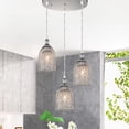 thumbnail image 2 of Warehouse of Tiffany Haydar Silver 3-light Mesh Pendant with Crystals, 2 of 5
