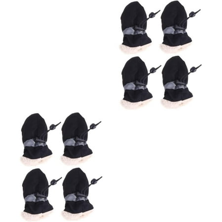 8 Pcs Shoes Protector Black Boot Botas para Dog Cat Boots Shoes Sock Plush Dog Boots Shoes for Puppies Medium Dog Protective Case Warm Boots Dog Boots Pet Shoes