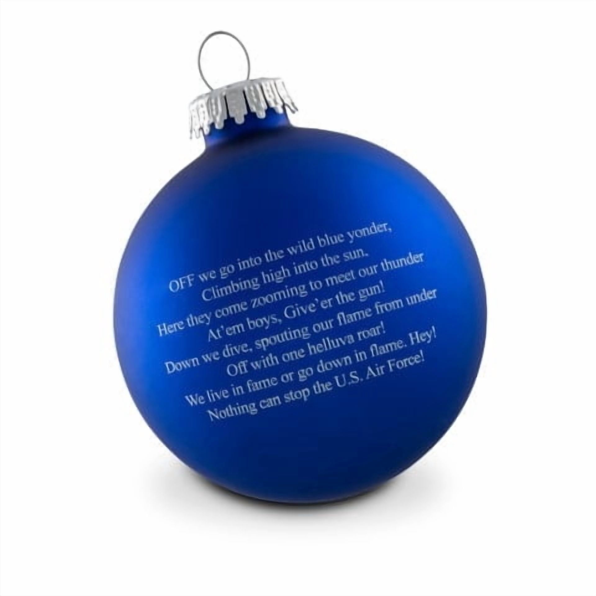 Matte Royal Blue Glass U.S. Air Force Ball Christmas Ornament, 3.8", by Holiday Time