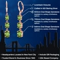 thumbnail image 2 of Gem Stone King 18K Rose Gold Plated Silver Green Peridot 3 Stone Dangle Earrings for Women (5.64 Cttw, Gemstone August Birthstone, Oval 8X6MM, 7X5MM and 6X4MM), 2 of 6
