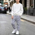 thumbnail image 5 of Cethrio Boys Cotton Outfit Sets, Casual 2 Piece Long Sleeve Crew Neck Boys' Clothing Sets Gray Size 11-12 T, 5 of 5