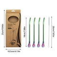 thumbnail image 3 of Stainless Steel Straw Spoon Coffee Beverage Stirring Spoon Milk Tea Filtering Straw Spoon With Straw Brush Cleaner, 3 of 5