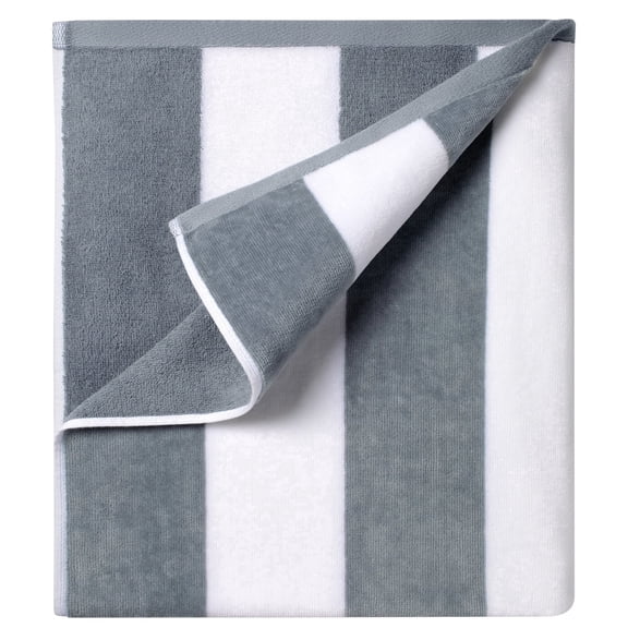 Ouxiaobai Cotton Oversized Beach Towel - 35 x 70 Inch Large Size Pool Towel, Striped Cabana Swim Towel