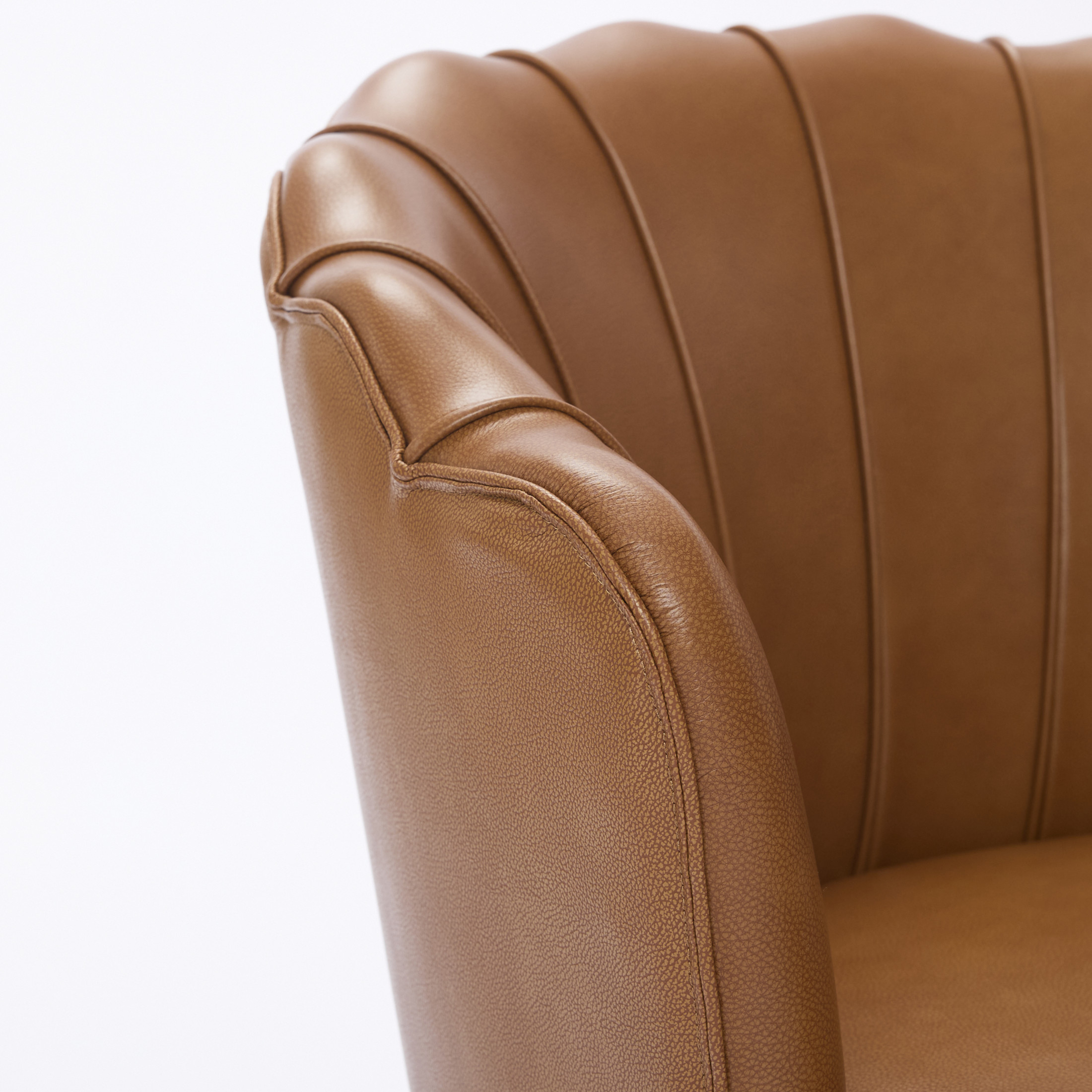 Noble House Genuine Top-Grain Leather Swivel Chair, 360° Spin with Metal Base for Home Office, Light Brown
