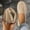 Khaki, variant on Hoshose Women’s Ballet Flat Shoes Flyknit Dressy Square Toe Slip On Shallow Mouth Breathable Shoes Plus Size