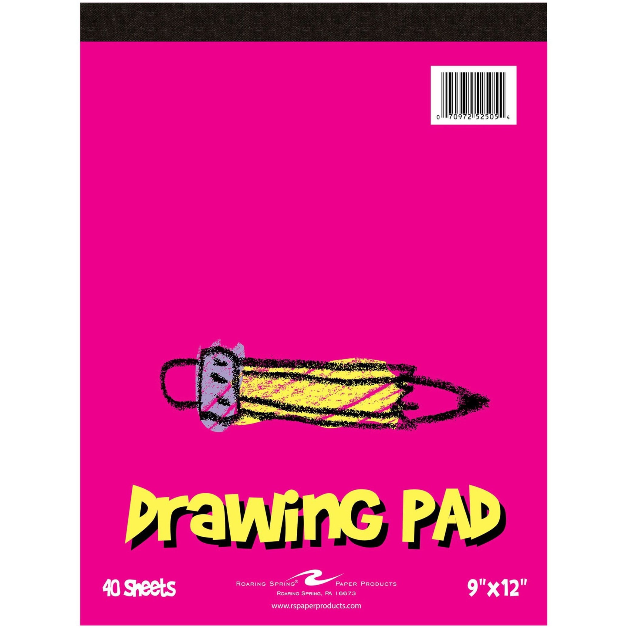 Roaring Spring Kid's Drawing Sketch Pad, 9" x 12" 40 Sheets, 1 Case (12 Total), 20# Drawing Paper