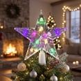thumbnail image 5 of Christmas Tree Topper, Crystal Star Ornament, LED Light Decor, Multicolor Flashing Effect and Sturdy Reusable Build for Tree Branches, Mantel Shelves and Holiday Gatherings., 5 of 7