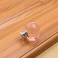 thumbnail image 4 of Crystal Glass Handle Spherical Drawer Pull Knob Single Hole Furniture Cabinet Handle - Pink - 40mm, 4 of 10