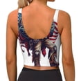 thumbnail image 3 of Lsque Cool Patriotic Buffalo Cowboy Printed Women'S Sports Bra, Compression, Moisture Wicking, High-Impact Sports Bra For Women,Supportive sports bra-Large, 3 of 9