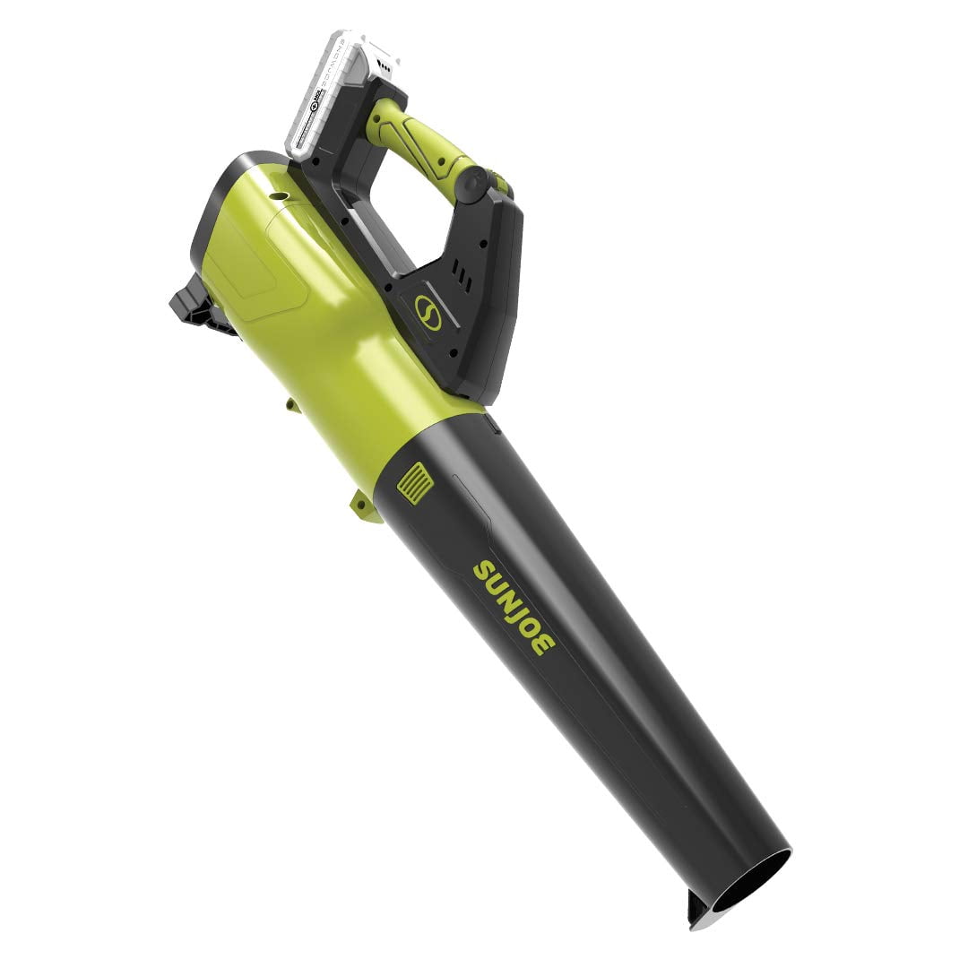 Restored Premium Sun Joe 24V-JB-LTE 24-Volt 385-CFM Amp Turbine Cordless Jet Leaf Blower, Kit (w/2.0-Ah Battery + Quick Charger) (Refurbished)