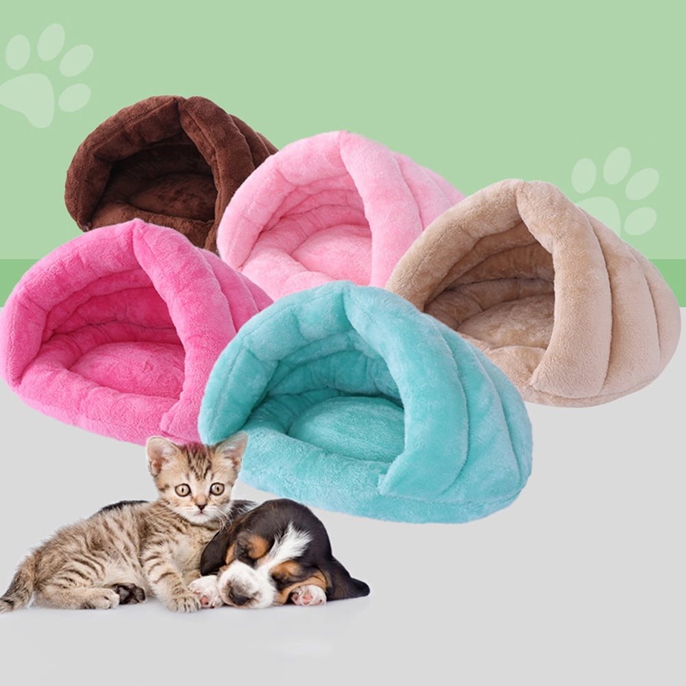Plush Dog Cat Sleeping Bed Cave Cuddle Soft Cushion Hooded Warm Pet