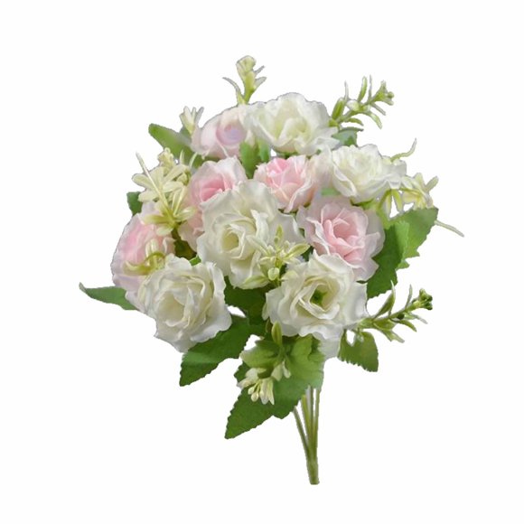High-end Artificial Flowers Diamond Rose Artificial Flowers 5 Forks 10 Mini Roses Home Decoration Plastic Flowers