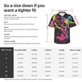 thumbnail image 5 of Honeii Neon Gothic Skull Moon Print Men’s Hawaiian Shirt,Classic Button-Down Short Sleeve Shirt, for Beach, Vacation, and Outdoor Activities,X-Large, 5 of 7