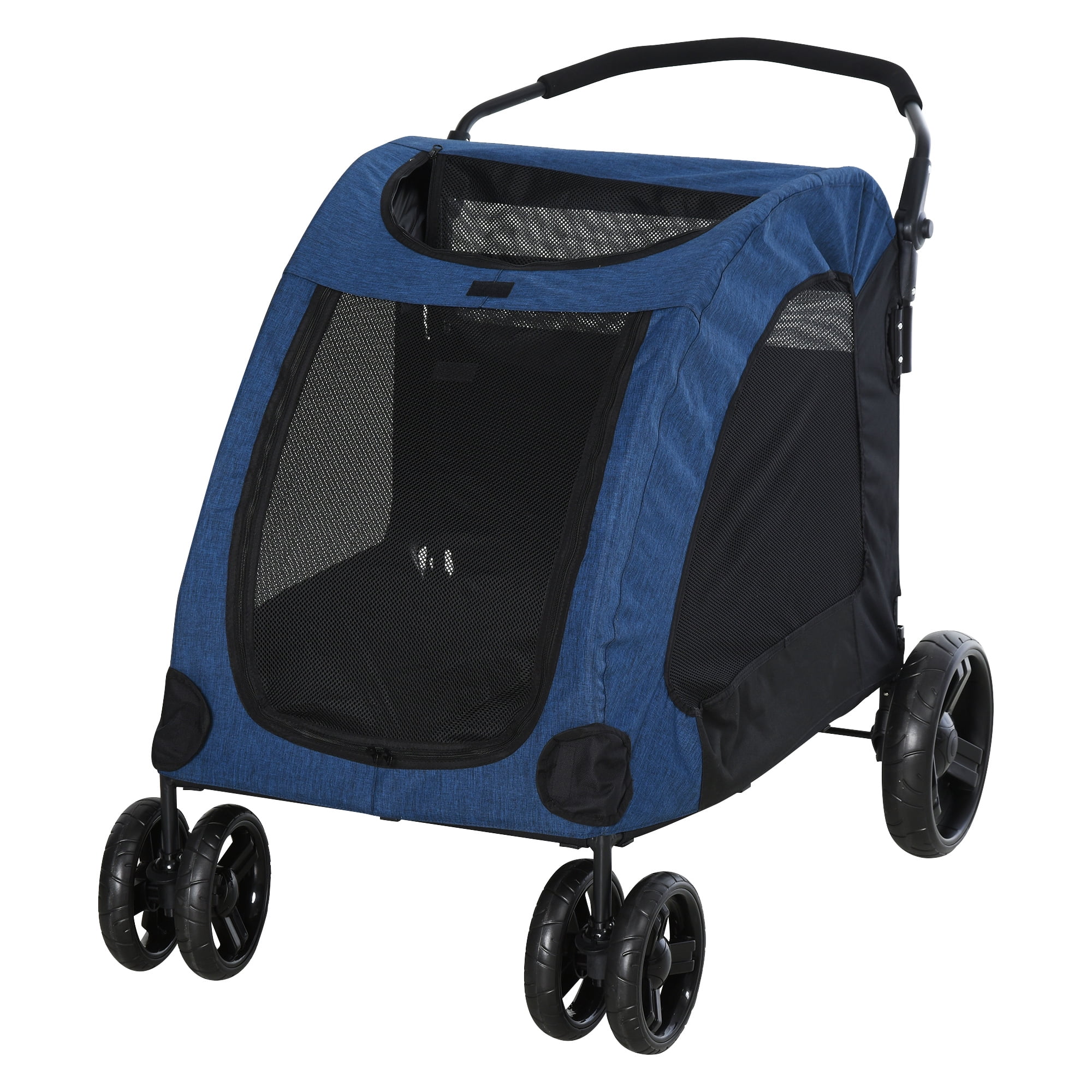 Oxford Fabric for Medium or Large Size Dogs Blue PawHut Foldable Dog Stroller with Storage Pocket 