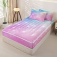 thumbnail image 2 of jejeloiu Rainbow Star Pattern Zipper Twin Comforter Sets with Fitted Sheet and 2 Pillowcases Kids,Abstract Galaxy Zipper Bedding Set For Girls,Reversible,4-Piece, 2 of 7
