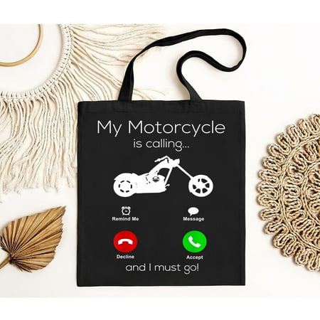 vintage Motorcycle Gifts For Men My Motorcycle Is Calling Biker Bag Gift Black Tote Bag-TH20243