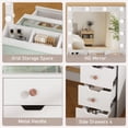 thumbnail image 4 of Makeup Vanity Desk with Mirror and Lights,35.4" White Vanity with Glass Top, 5 Drawers,3 Lighting Modes & Brightness Adjustable  Vanity Table for Bedroom Gifts, 4 of 8
