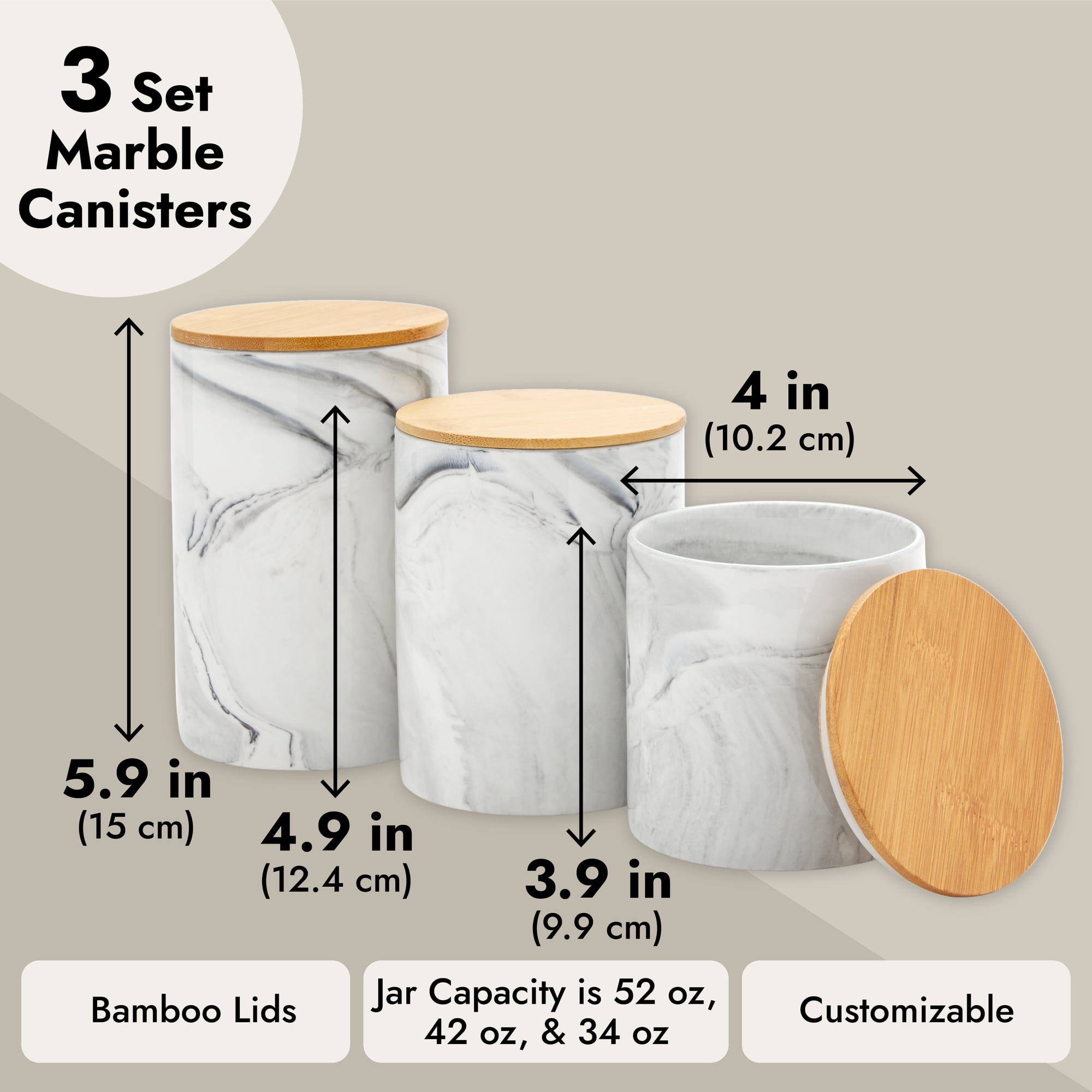 Williams Ceramic Canisters - Set of 3, Kitchen Counter Organizers