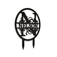 thumbnail image 2 of JASS GRAPHIX Nelson 12" Black Aluminum Composite Monogrammed Garden Sign Last Name Signs for Yard Home Garden Personalized, 2 of 5
