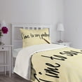 thumbnail image 5 of Ambesonne Vintage Quilted Bedspread Set 2 Pcs, Time to Goodbye, Twin Size, Pale Yellow Black, 5 of 6