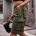 thumbnail image 4 of Sngxgn Women's High Waisted Rolled Hem Casual Ripped Casual Shorts(Green,L), 4 of 8