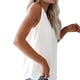 thumbnail image 4 of Camiseta de mujer Encaje Cuello en V Sin mangas Blusa casual Top de verano, Blanco, XL Yuarrent AP001334-04, 4 of 7