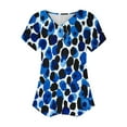 thumbnail image 5 of HOMBOM Fashion Women Blouses Dressy Blue V Neck Graphic Tee Short Sleeve Floral Loose T-shirt M, 5 of 5