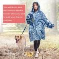 thumbnail image 4 of Wearable Oversized Blanket,Blue Paisley Pattern Wearable Blanket Hoodie for Adults,Cozy Hooded Blankets with Super Pockets,Super Warm Fuzzy Pullover for Women & Men, 4 of 6