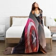 thumbnail image 4 of Manta del Capitán América, suave, acogedora, cálida y ligera, para sofá, cama, silla, camping, viajes, decoración, picnic, 50 x 40 pulgadas, 4 of 5