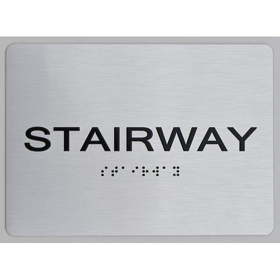 Stairway Sign -(Aluminum, Brush Silver, Size 5X7) The Sensation line
