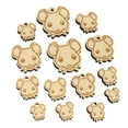 thumbnail image 1 of Cute Mouse Face Wood Mini Charms Shapes DIY Craft Jewelry - With Hole - Various Sizes (16pcs), 1 of 7