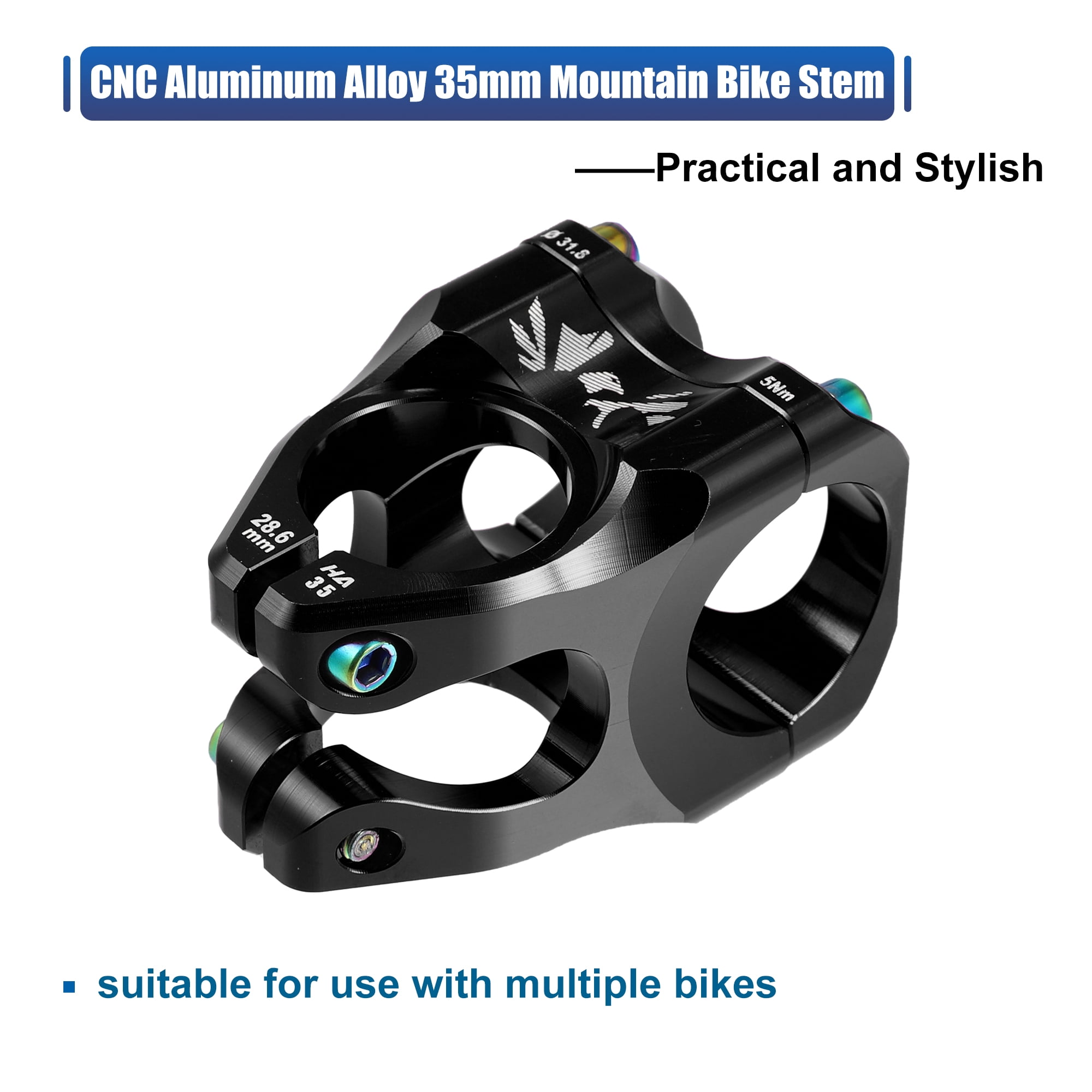 Unique Bargains CNC Aluminum Alloy 35mm Mountain Bike Stem for Bicycle Black