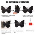 thumbnail image 3 of 72 PCS Negro Extraíble 3D DIY Hermosas Calcomanías de Pared de Mariposas Mariposas Coloridas Decoración de Arte Pegatinas de Pared Murales (Negro), 3 of 5