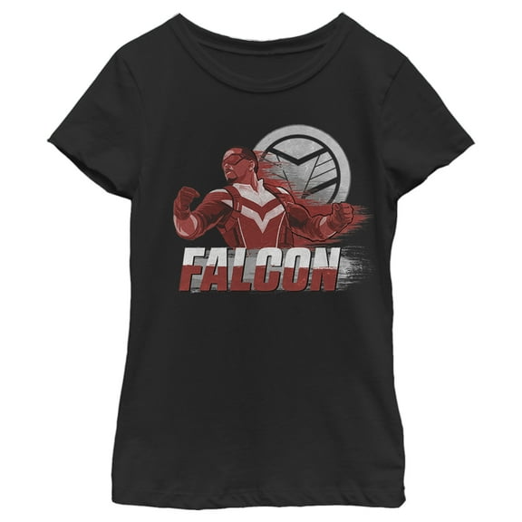 Girl's Marvel The Falcon and the Winter Soldier Falcon Speed Graphic Tee Black Medium