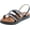 Black, variant on FALLON-02 Womens Open Toe Cushioned Strappy Low Platform Sandals, Black, 7