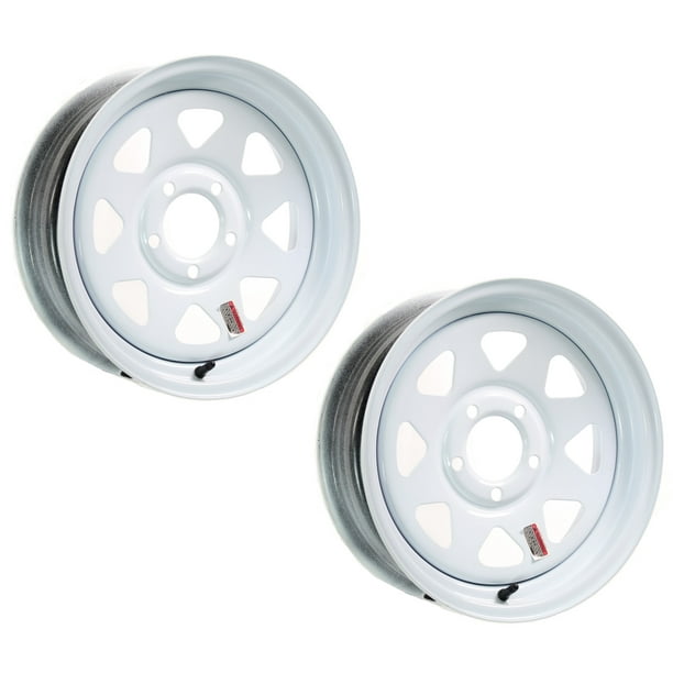 2 Pack Trailer Wheel White Rims 15 X 5 Spoke Style 5 Lug On 5 Walmart Com