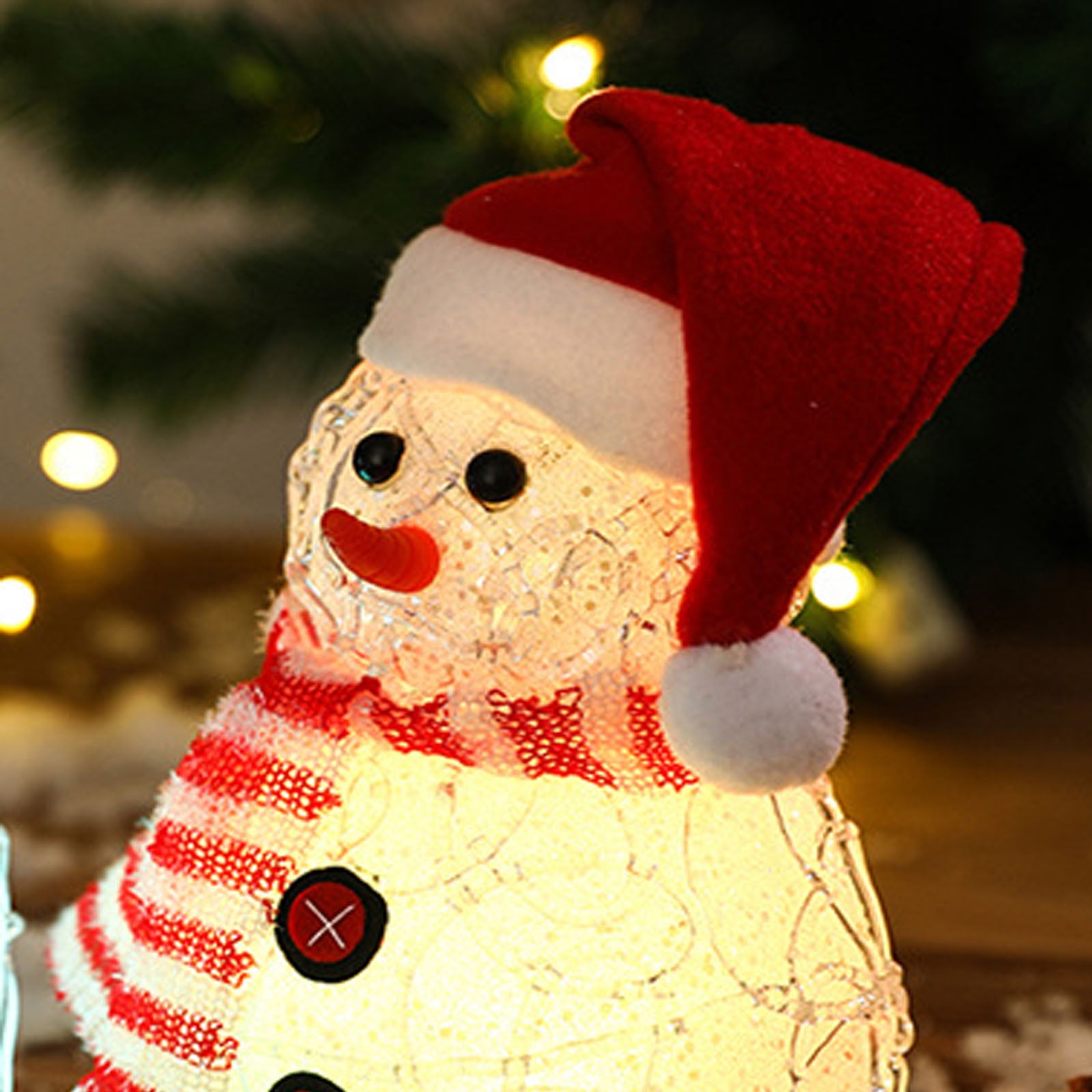 Thsue Christmas Light Up Snowman Ornaments Led Lights Crystal Snowman