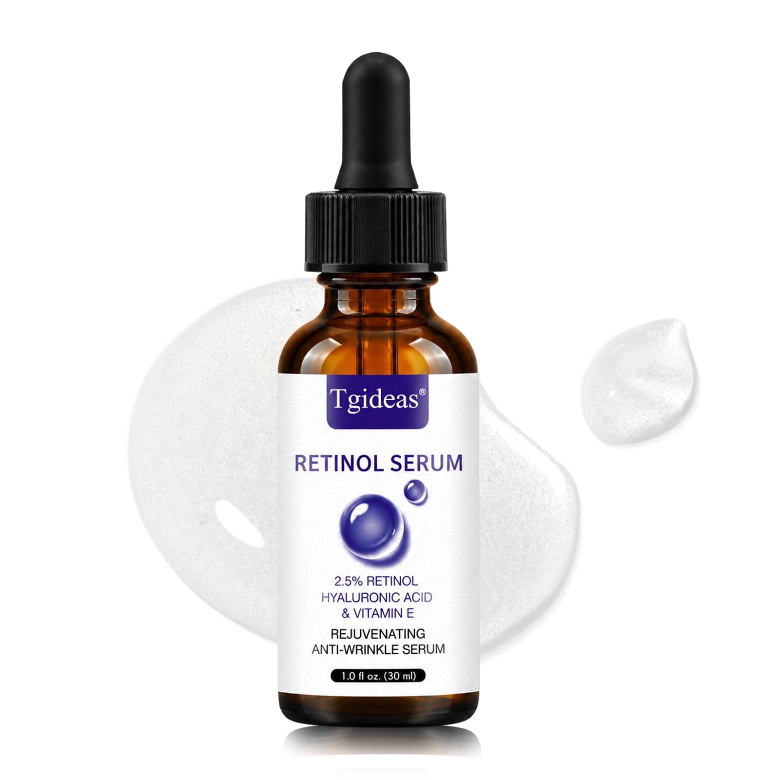 Tgideas Retinol Serum 2.5% – Face Serum with Hyaluronic Acid & Vitamin E – Hydrates, Supports Skin Renewal, Helps Reduce Appearance of Fine Lines – 1 fl oz