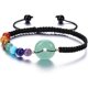 thumbnail image 1 of 7 Chakra Crystal Bead Bracelet Women Healing Stone Amethyst Gemstone Protection Spiritual Amulet Peace Donut(Green), 1 of 4