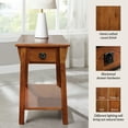 thumbnail image 6 of Leick Home 9059-RS Mission End Table with Drawer, Made with Solid Wood, Side Table for Living Room, Bedroom, and Offices, Russet Finish, 6 of 18