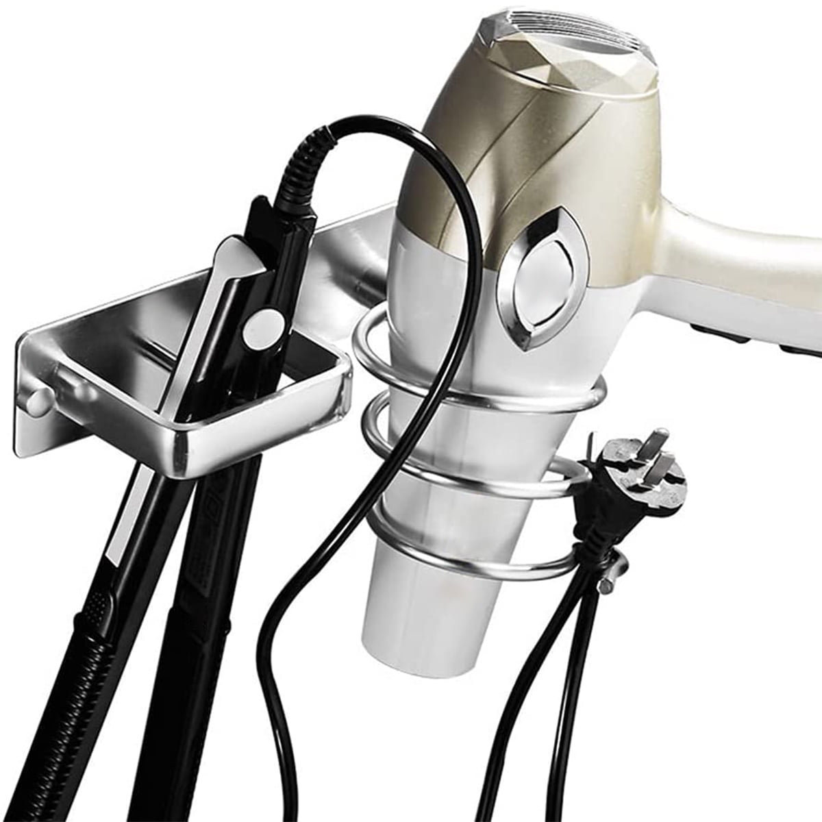Hair Dryer Holder Organized Rack Aluminium Wall Mounted Hair