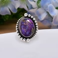 thumbnail image 3 of Copper Purple Turquoise 925 Sterling Silver Ring, Adjustable Ring, Silver Jewelry Ring, Purple Ring, Oval Ring, Dainty Ring, Handmade Ring, Gemstone R, 3 of 4