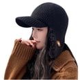 thumbnail image 2 of WIZUTIZ Women Warm And Winter Knitted Wool Ear Protection Hat Black Holiday Saving, 2 of 4