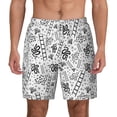 thumbnail image 3 of Uemuo Hand Drawn Snake Pattern Mens Swim Trunks Quick Dry Board Shorts with Mesh Lining, Stretch Beach Shorts Quick Dry No-Chafing Board Shorts-3X-Large, 3 of 9
