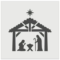 Nativity Manger Scene Christianity Christmas Jesus DIY Cookie Wall Craft Stencil - 9.0 Inch
