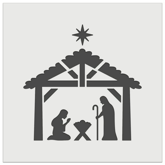 Nativity Manger Scene Christianity Christmas Jesus DIY Cookie Wall Craft Stencil - 5.5 Inch