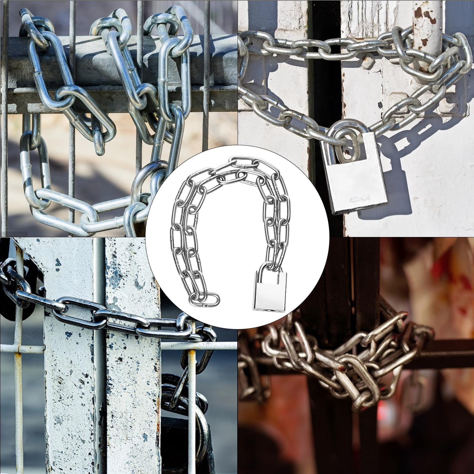 Stainless Steel Security Chain and Lock Kit 31 inch/6mm Thick Bike Chain Lock with 4 Keys Bike Locks Heavy Duty Anti Theft Bicycle Lock for Mountain City or Electric Bike Bicycle, Motorcycle