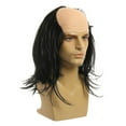 thumbnail image 3 of Peluca calva para Halloween, Cosplay, circunferencia de la cabeza, 58 ~ 60cm, peluca para fiesta de disfraces, peluca calva de científicos locos para pelo liso negro, 3 of 8