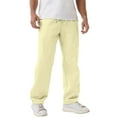 thumbnail image 4 of Dwelliawo Men's Sweatpants Open Bottom Straight Leg Workout Pant Athletic Lounge Loose Sweatpant with Pocket Fall Casual Pants Yellow 3XL, 4 of 7