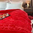 thumbnail image 7 of DBOZE King Size Fleece Blanket (85"x95") – 12lbs Heavyweight, 2-Ply Thick Korean Mink, Ultra Soft & Silky Warm Winter Blanket – Red, 7 of 7